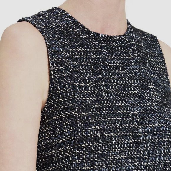 $425 Theory Tweed Asymmetrical Seam Sleeveless Career‎ Wear to work Casual Dress - Picture 5 of 14